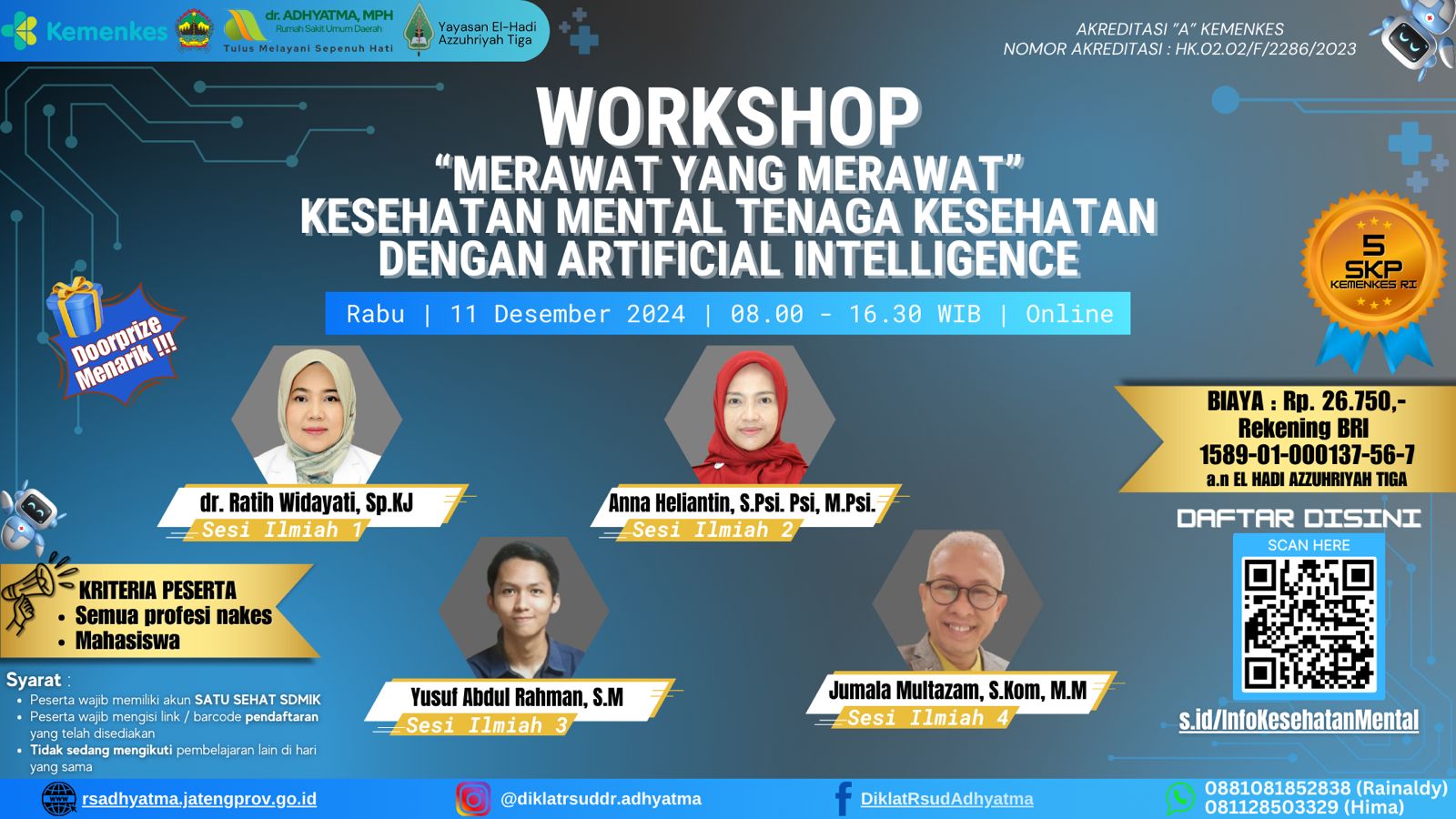 Workshop Kesehatan Mental Tenaga Kesehatan dengan Artificial Intelegence