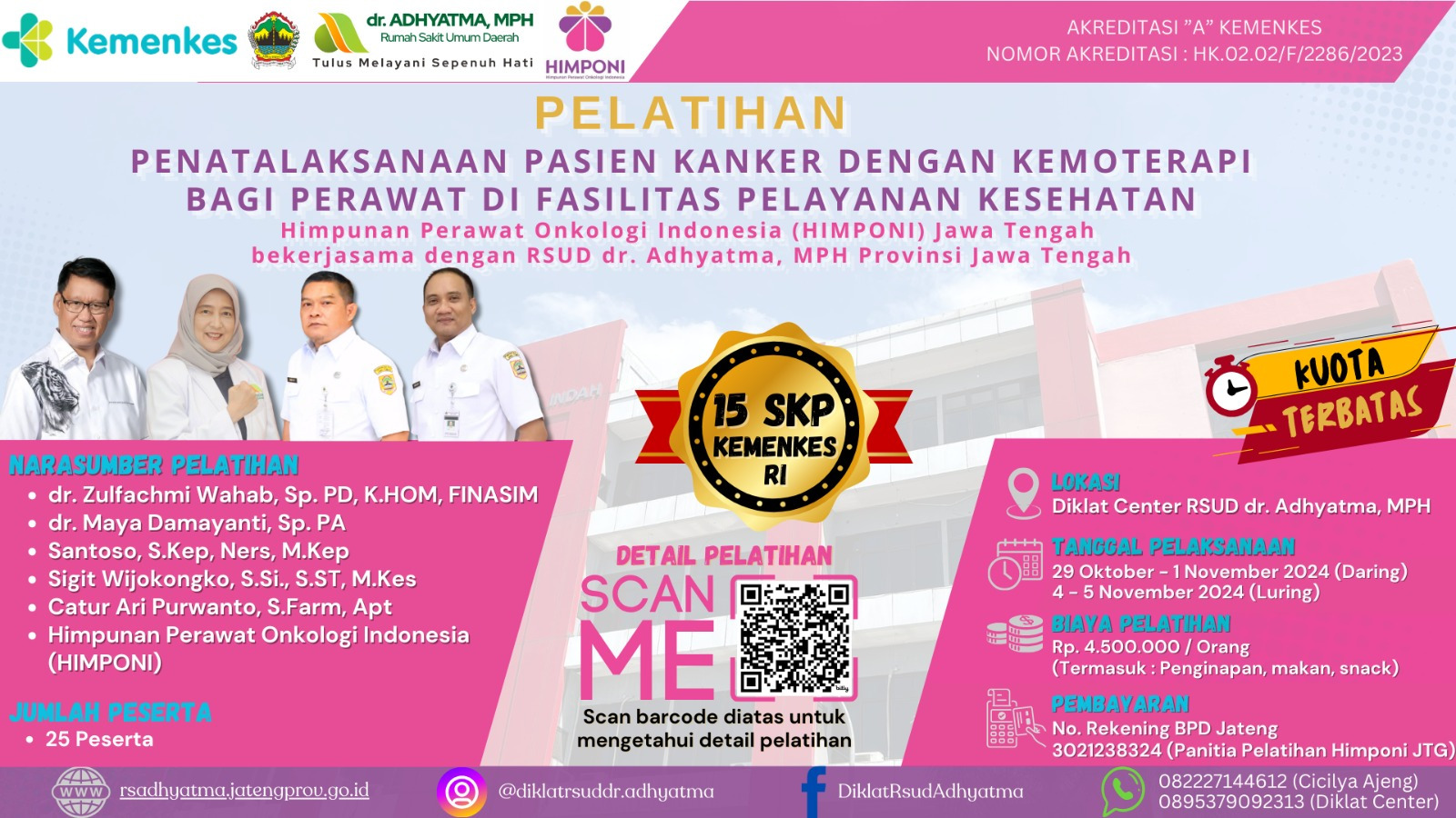Pelatihan Penatalaksanaan Pasien Kanker dengan Kemoterapi bagi Perawat di Fasilitas Pelayanan Kesehatan